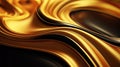 Abstract gold background, golden black metal wavy liquid patterns wallpaper Royalty Free Stock Photo