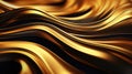 Abstract gold background, golden black metal wavy liquid patterns wallpaper Royalty Free Stock Photo