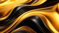 Abstract gold background, golden black metal wavy liquid patterns wallpaper Royalty Free Stock Photo