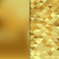 Abstract gold banner. Gold geometric background
