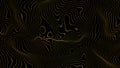 Abstract gold and black cartographic lines background.