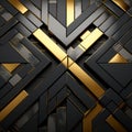 Abstract Gold And Black Geometric Pattern: A 32k Uhd Metal Composition Royalty Free Stock Photo