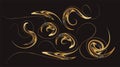 Abstract gold black liquid flow brushstroke lines. Royalty Free Stock Photo