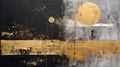 Abstract Gold And Black Painting Inspired By Sophie Wilkins And Alan Bean