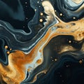 Abstract Gold And Black Watery Surface With Ripples And Swirls Royalty Free Stock Photo