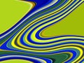 Blue yellow green waves like lines background, abstract colorful geometries Royalty Free Stock Photo