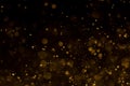 Abstract gold bokeh with black background Royalty Free Stock Photo