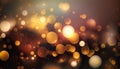 Abstract Gold bokeh glamour background. Hollywood Oscars celebration. Generative ai