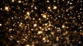 Abstract gold bokeh stars holiday celebration postcard background with copyspace for text Royalty Free Stock Photo