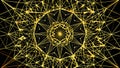 Abstract gold chaotic lines connection on black background. Luxury concept. Vector illustration