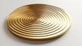 Abstract gold circle lines on white background , Generative AI Royalty Free Stock Photo