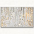 Abstract Gold Circuit Board Pattern Framed Print Modern Wall Art Royalty Free Stock Photo