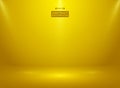 Abstract of gold color color in studio room background with spotlights. Royalty Free Stock Photo