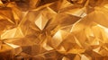 Abstract Gold Crystal Background with Faceted Texture AI Generated Royalty Free Stock Photo