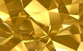 abstract gold crystal background, faceted texture, macro panorama, wide panoramic polygonal wallpaper Royalty Free Stock Photo