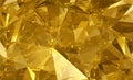 abstract gold crystal background, faceted texture, macro panorama, wide panoramic polygonal wallpaper Royalty Free Stock Photo