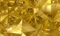 abstract gold crystal background, faceted texture, macro panorama, wide panoramic polygonal wallpaper Royalty Free Stock Photo