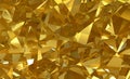 abstract gold crystal background, faceted texture, macro panorama, wide panoramic polygonal wallpaper Royalty Free Stock Photo