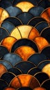 Abstract Gold And Dark Blue Scaled Pattern Design