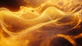 Abstract gold digital waves forming a shimmering grid network Royalty Free Stock Photo