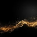 Abstract gold dust background over black. Beautiful golden art widescreen background Royalty Free Stock Photo