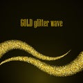 Abstract gold dust glitter star wave background, vector design template eps10 Royalty Free Stock Photo