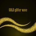 Abstract gold dust glitter star wave background, vector design template eps10