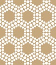 Abstract gold geometric triangle design hexagon dots pattern Royalty Free Stock Photo