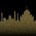 Abstract gold glitter arab city seamless pattern Royalty Free Stock Photo