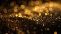 Abstract Gold Glitter and Bokeh Lights Background Royalty Free Stock Photo