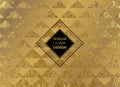 Abstract gold glitter geometric vector background.