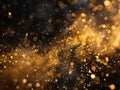 Abstract Gold Glitter and Sparkles on Black Background Royalty Free Stock Photo