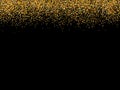 Abstract gold glittering stars black background.golden glitter texture. Royalty Free Stock Photo