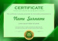 Abstract gold and green certificate template Royalty Free Stock Photo