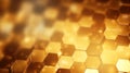 abstract gold hexagon background, 3d render with depth of field Generative AI Royalty Free Stock Photo