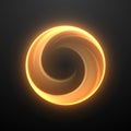 Abstract gold light circle effect on black background