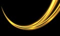 Abstract gold light speed curve motion on black design modern futuristic technology background vector Royalty Free Stock Photo