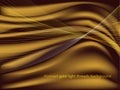 Abstract gold light threads background. Satin silk fabric. Royalty Free Stock Photo