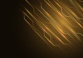 Abstract gold line circuit light with black blank space design modern futuristic technology background vector Royalty Free Stock Photo