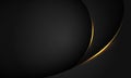 Abstract gold line light curve black shadow on dark grey geometric with blank space design modern luxury background vector