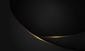Abstract gold line light curve black shadow on dark grey geometric with blank space design modern luxury background vector