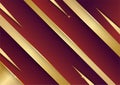 Abstract gold lines pattern business technology on red gradients background Royalty Free Stock Photo