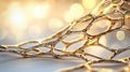 Abstract Gold Netlike Structure with Bokeh Lighting Royalty Free Stock Photo