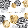 Abstract gold new year baubles vector illustration