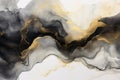 Abstract Gold Oil Painting with High Textured Black and White Marble Background Royalty Free Stock Photo