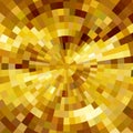Abstract gold shiny concentric mosaic vector background. Royalty Free Stock Photo