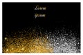 Abstract gold and silver glitter background. Golden sparkles for