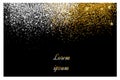 Abstract gold and silver glitter background. Golden sparkles for