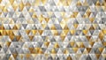 Abstract gold and silver triangular mosaic pattern background texture for design projects. Generative AI Royalty Free Stock Photo