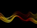 Abstract gold wave ,black background. Vector illustration Royalty Free Stock Photo